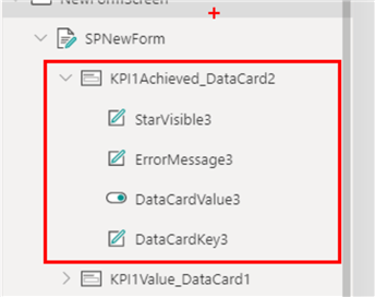 Power Apps data card