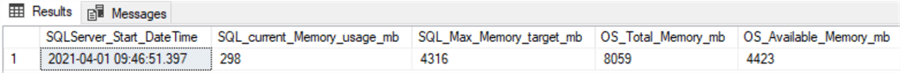 query results