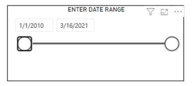Slicer Visual showing date slicer in Power BI Service