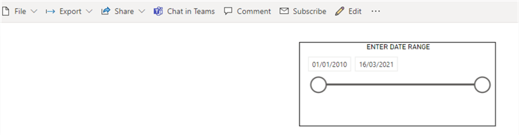 Diagram showing new date format in Date Slicer in Power BI Service