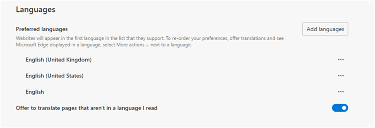 Diagram showing United Kingdom as default language in Edge browser
