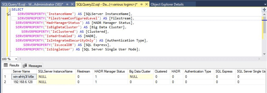 query output