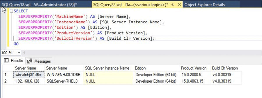 query output