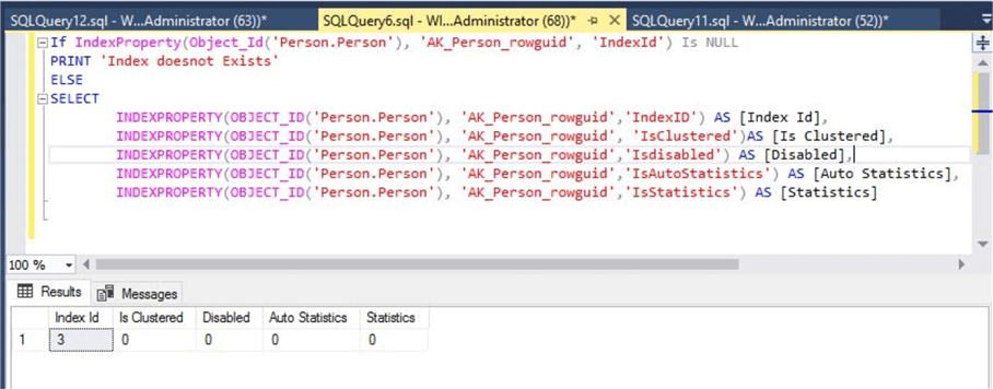 query results