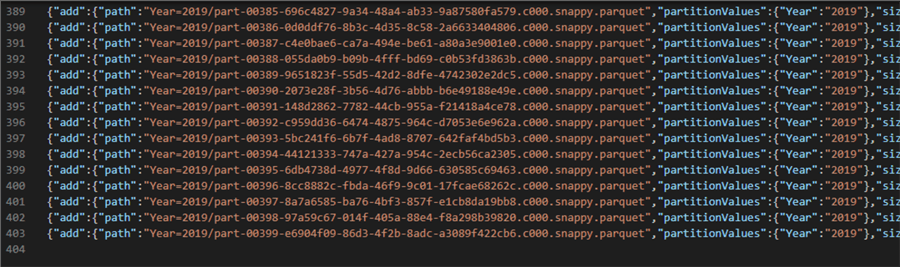 NYCdeltafileslog the delta files were added based on the delta logs