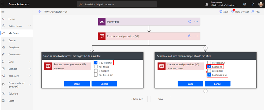 Calling a SQL Server Stored Procedure from Power Apps