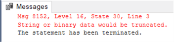 truncate error