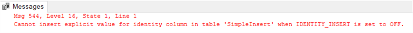 identity insert error