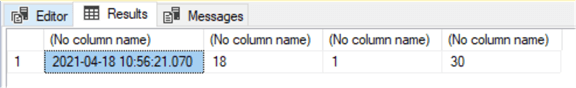 query results