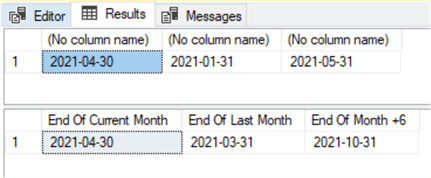 query results