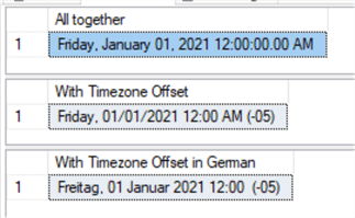 query results