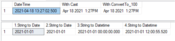 query results