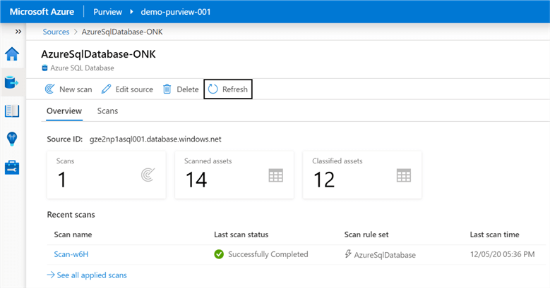 ScanOverviewSQL Overview of successfully completed scan for SQL