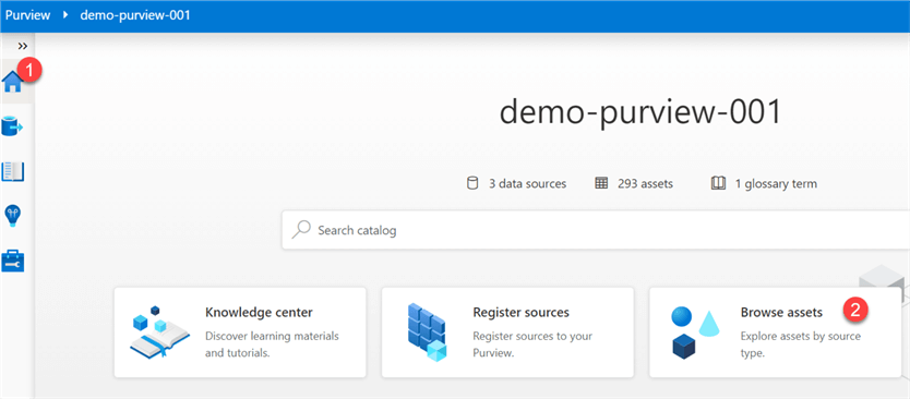BrowseAssets Steps to browse assets in purview