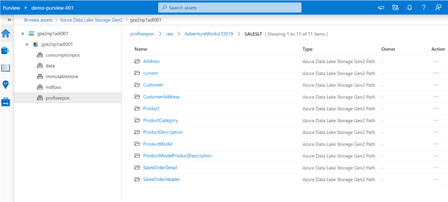 ADLAssets ADL assets are available in purview