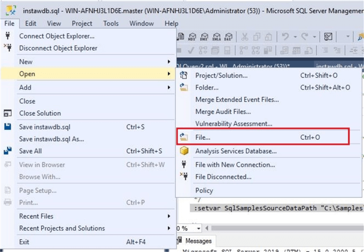 open sql file