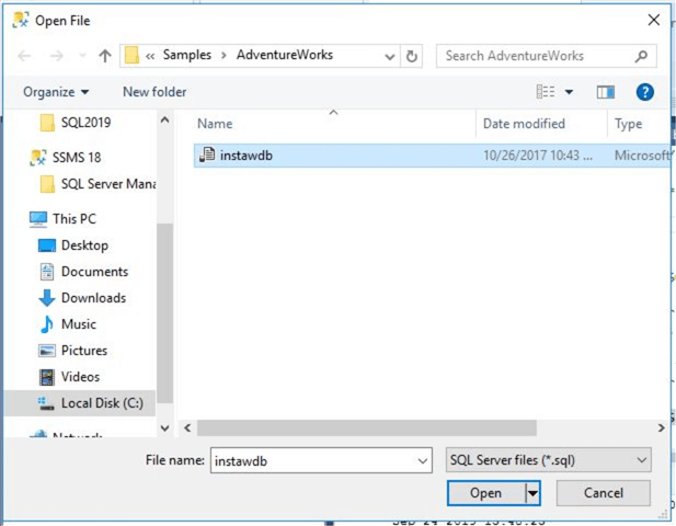 open sql file