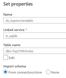 create sql dataset