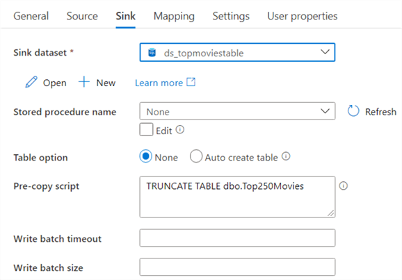 configure sink