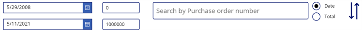 Search by Purchase order number