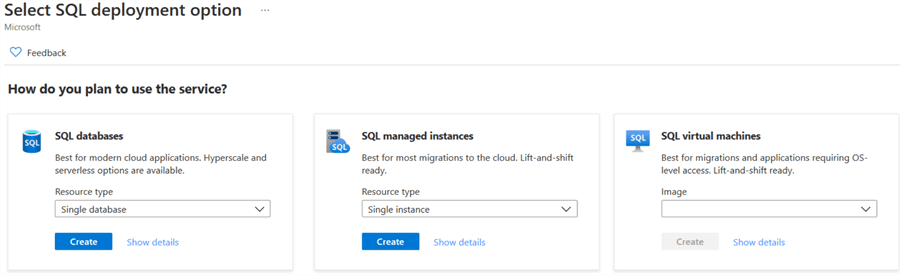 sql deployment option