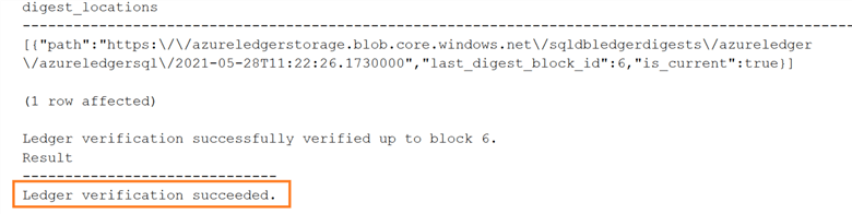 verify data azure ledger