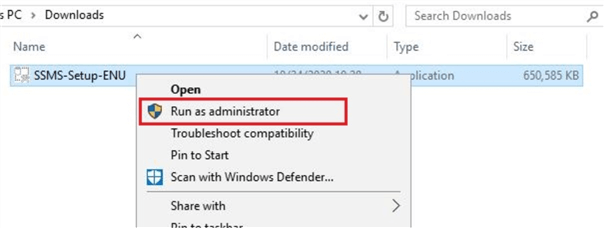 Start SSMS Installation