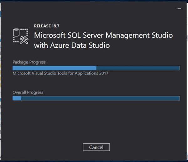 SSMS upgrade in progress