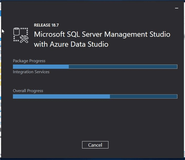 SSMS upgrade in progress