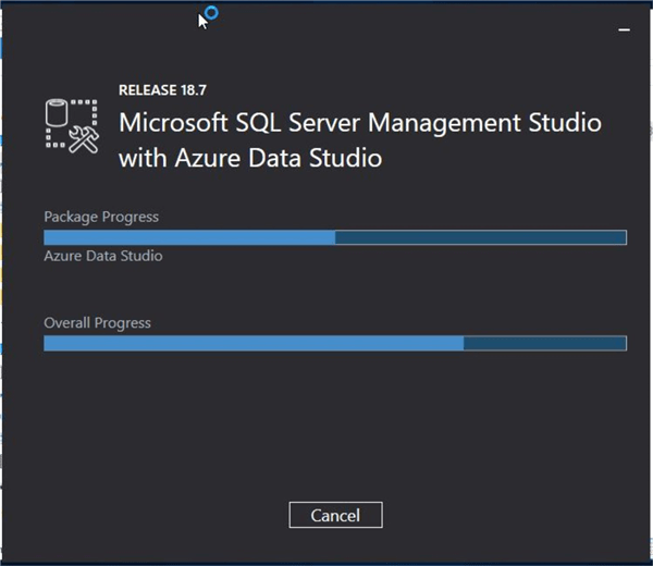 SSMS upgrade in progress