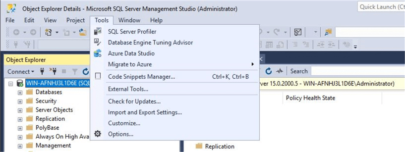 Validate Azure Data Studio in SSMS