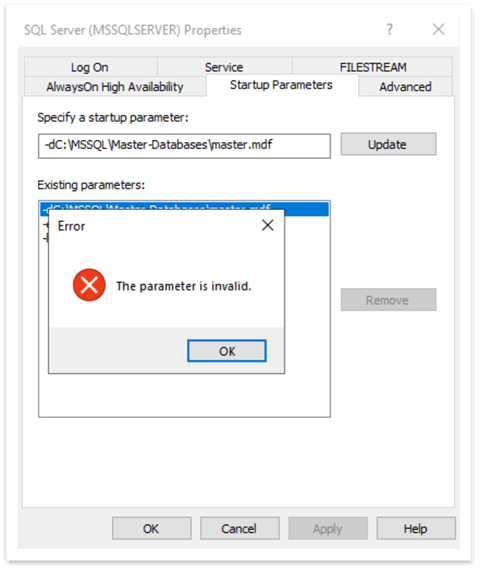 SQL Server Configuration Manager Error The Parameter is Invalid