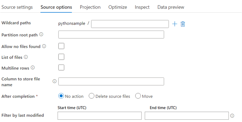 data flow source options