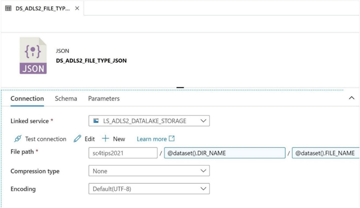 ADLS & ADF - Support Multiple File Formats - JSON File Format - Connection String