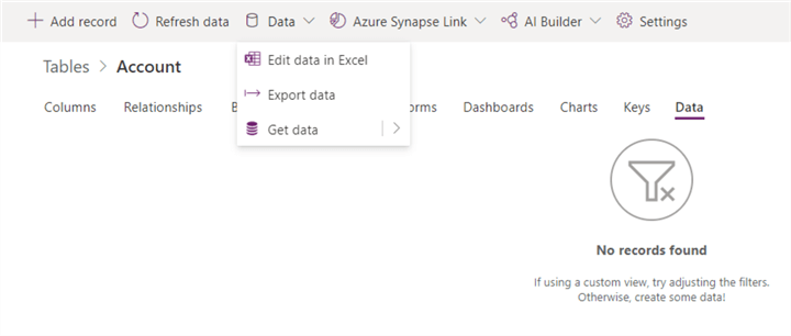 Dataverse add data 