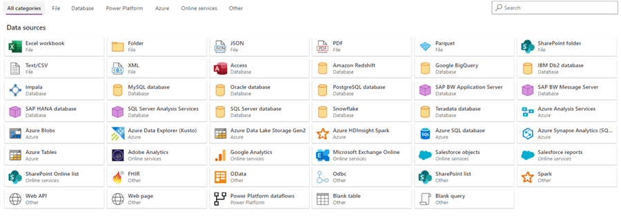 Dataverse dataflow sources