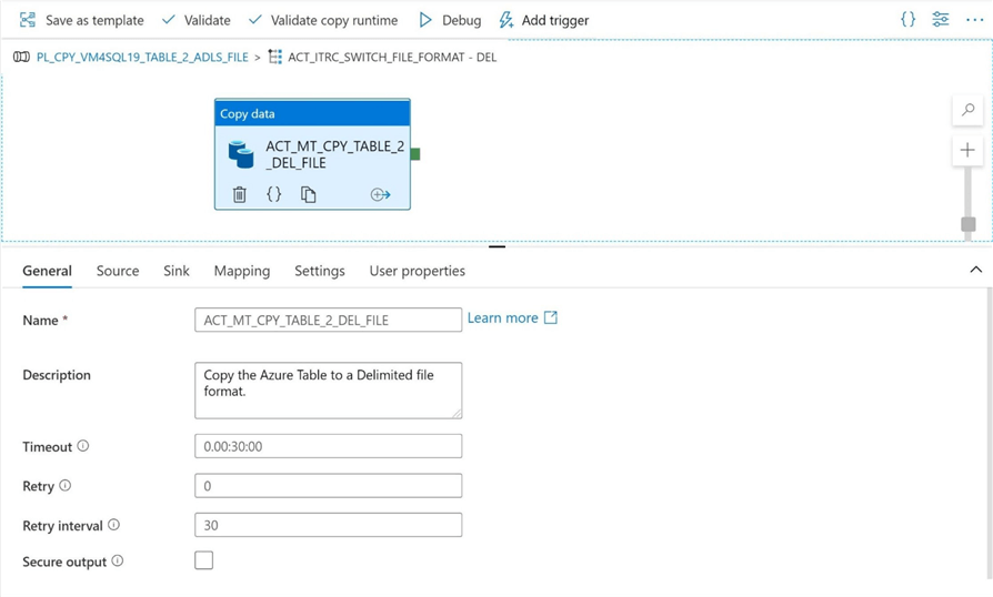 ADF - Hybrid Design Pattern - Increase the timeout of the copy activity.