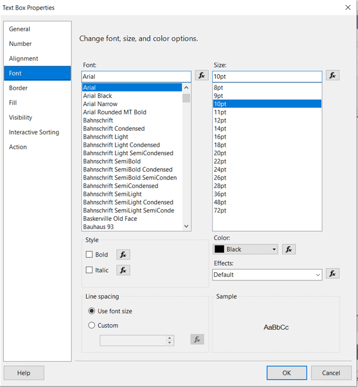 Font Settings