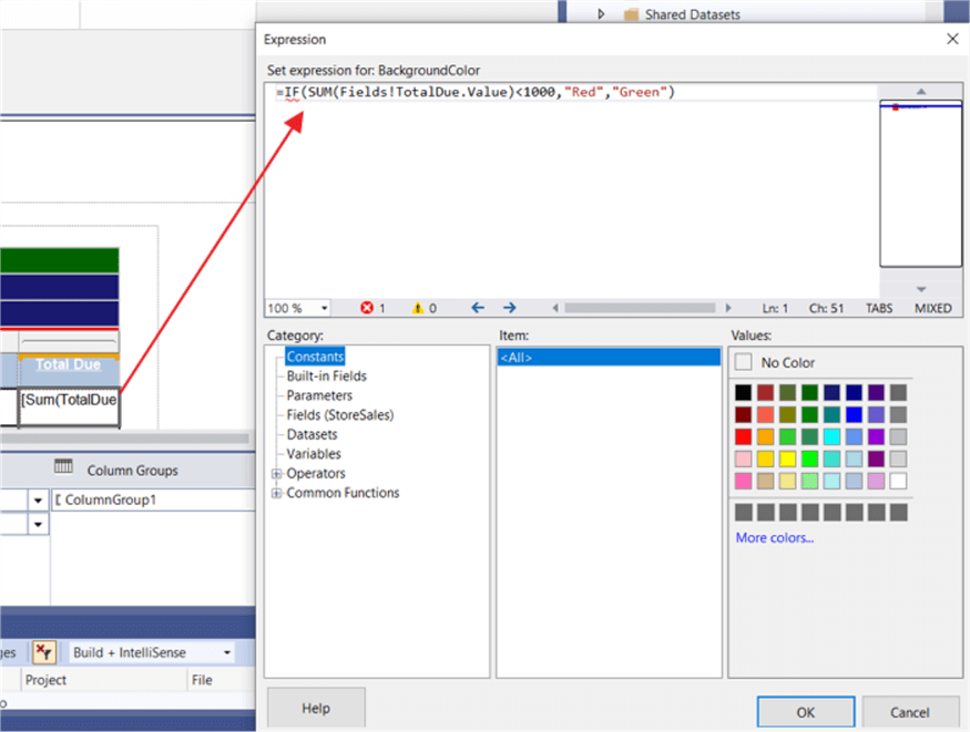 Conditional formatting
