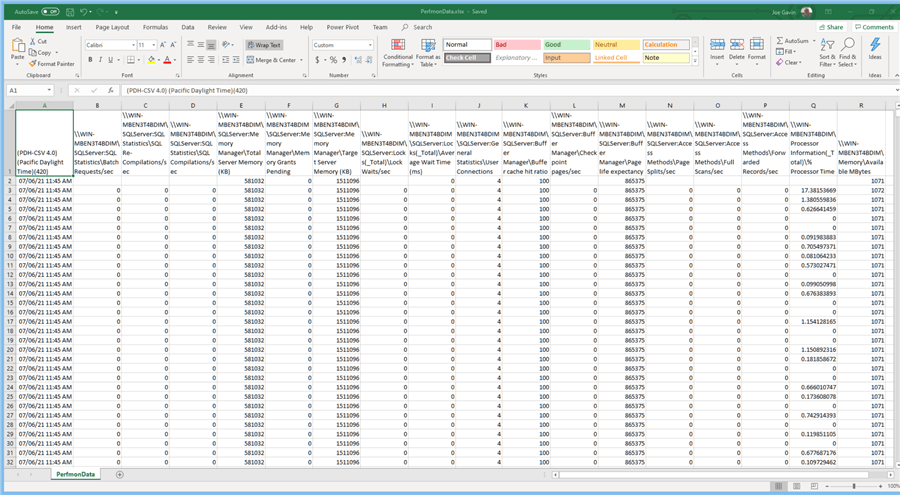 Windows Performance Monitor Counters for SQL Server