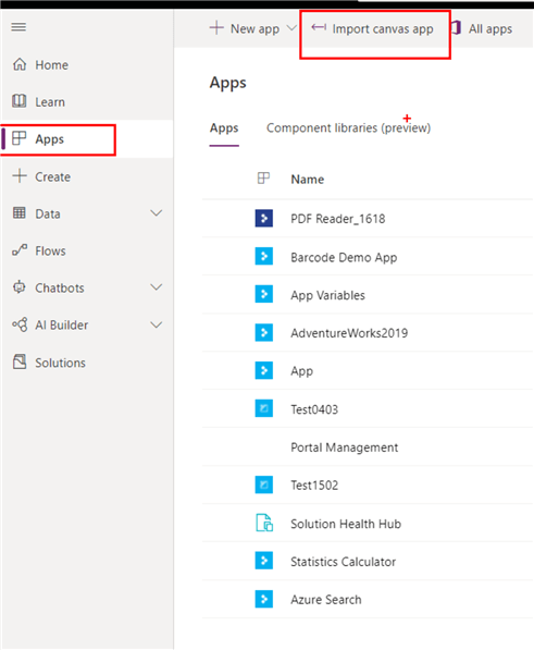 import canvas app
