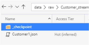CheckPoint See that the checkpoint folder has been created in customer_stream folder.