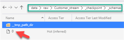 schemafile0 schema file 0 has been create which contains initial schema