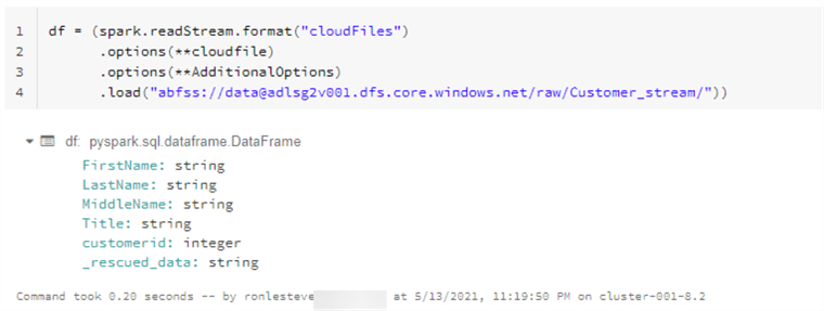 ReadStreamSchemaHint View schema from schema hints