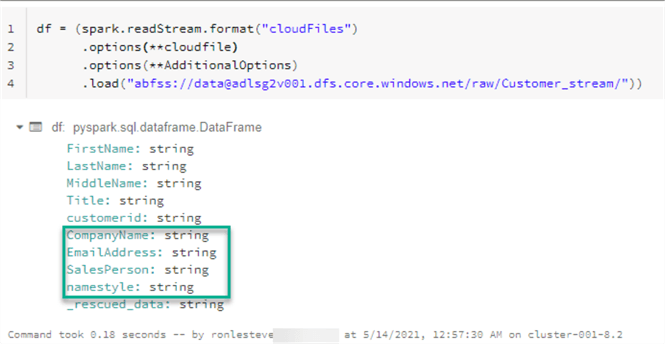 ReadStreamNewCols Restart the job and re-run readstream and notice new cols