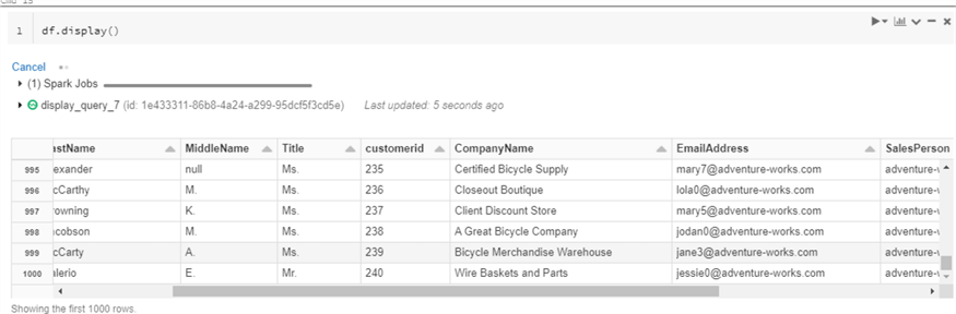 DisplayStreamNewCols New columns are added to display stream