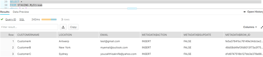 query data from stream