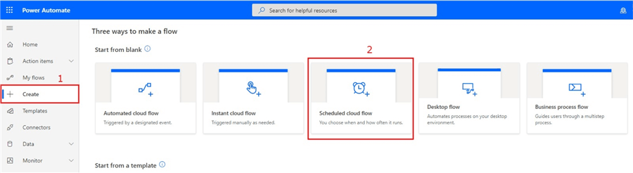 How to create a scheduled cloud flow 
