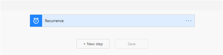 Snapshot of Recurrence flow step 1 