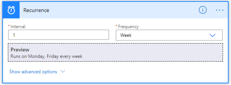 Snapshot of Recurrence flow step 3 
